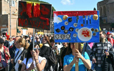 A Itália nas ruas contra a Europa militarista