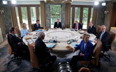 Il presidente statunitense Donald Trump lascia in anticipo il vertice del G7