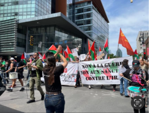 Hundreds of people took to the streets of Montreal as the Americans attacked Iran