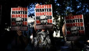 Centenares de sanitarios protestan en Madrid por el genocidio en Gaza frente al Ministerio de Sanidad