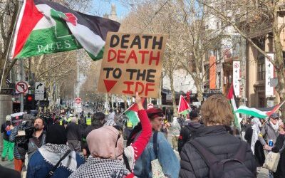 Pro Palestine protesters march against genocide and anti-semitism while the USA welcomes war criminal Netanyahu