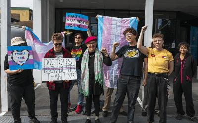 Protesters call on Qld health minister to reinstate gender affirming care, scrap ‘sham’ review