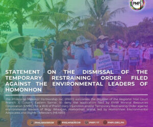 PMPI Statement on the Dismissal of the TRO Filed against Environmental Leaders of Homonhon