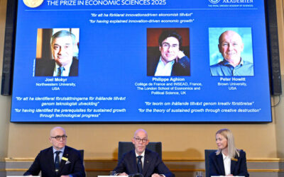 Il premio Nobel per l’economia è stato assegnato a Joel Mokyr, Philippe Aghion e Peter Howitt