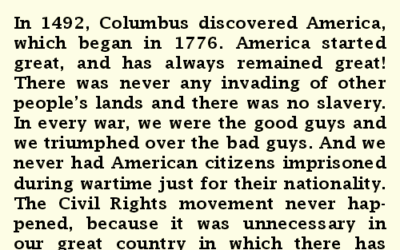 The Great Whitewashing of American History Orchestrated by Generalisimo Donald Trump