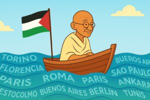 Gandhi on the way to Gaza